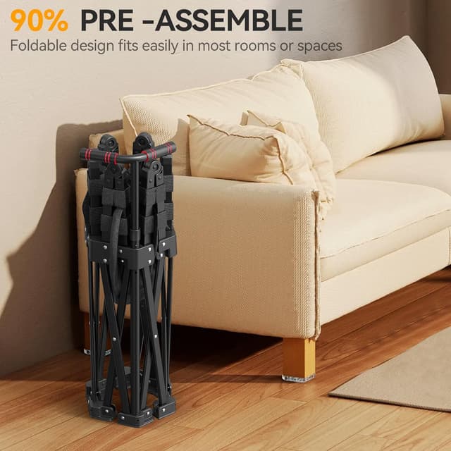 Detalle de Foldable Trampoline for Adults 42" Rebounder with Adjustable Foam Handle – Indoor/Outdoor Fitness