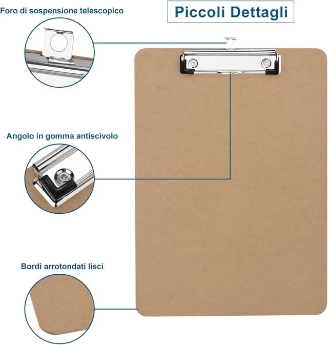 Detalle de ZCZN Portablocco A4 con clip