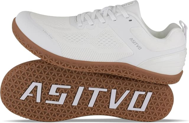 Detalle de ASITVO Wide Barefoot Shoes for Men — Zero Drop Minimalist Gym Cross Trainers with Knit Upper
