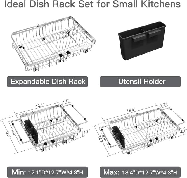 Thumbnail 6 de Expandable Over Sink Dish Drainer Rack 🍽