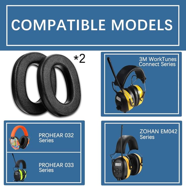 Detalle de PROHEAR FEP01 Replacement Foam Ear Pads 2 pairs