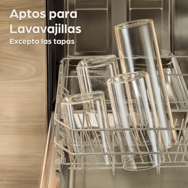 Thumbnail 5 de Praknu Botes de Cristal 1,2 L con Tapa de Bambú