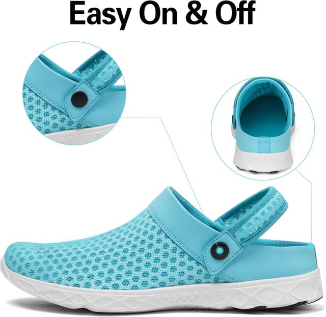 Thumbnail 6 de SAGUARO Unisex Clogs für den Sommer – leichte Hausschuhe & Gartenschuhe in Hellblau (EU-Größen 36–48)