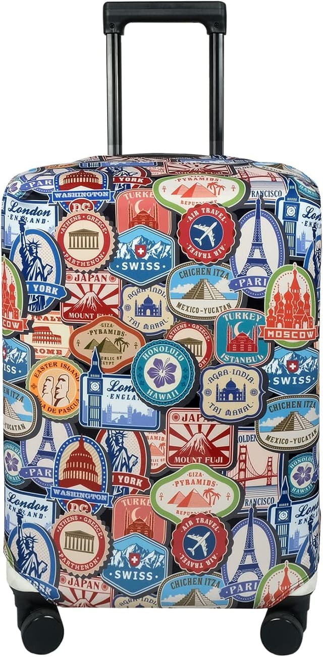 Detalle de Explore Land Travel Luggage Cover (Suitcase Protector) – Fits 18–32 Inch Luggage