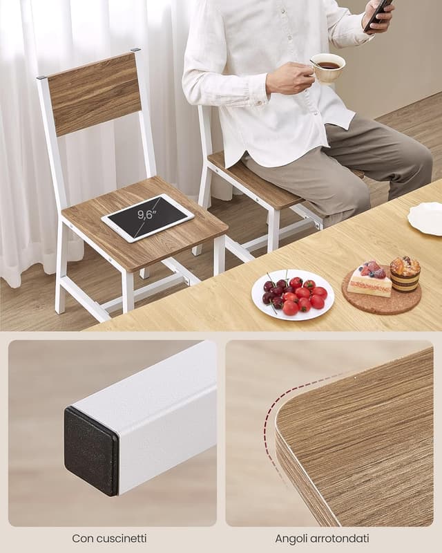 Thumbnail 4 de VASAGLE LDC092W01 Set 2 sedie da pranzo 102°