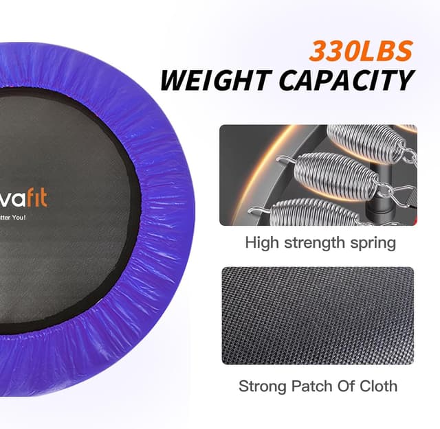 Detalle de ATIVAFIT faltbares Trampolin (102 cm) mit verstellbarem Schaumstoffgriff für Indoor-Training