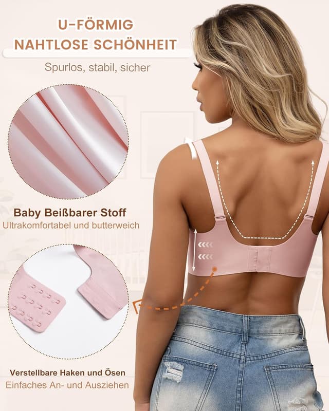 Detalle de As Fairy Still-BH Stillen, kabellos & nahtlos – Schwangerschafts-Schlaf-Bralette mit Jelly-Strip