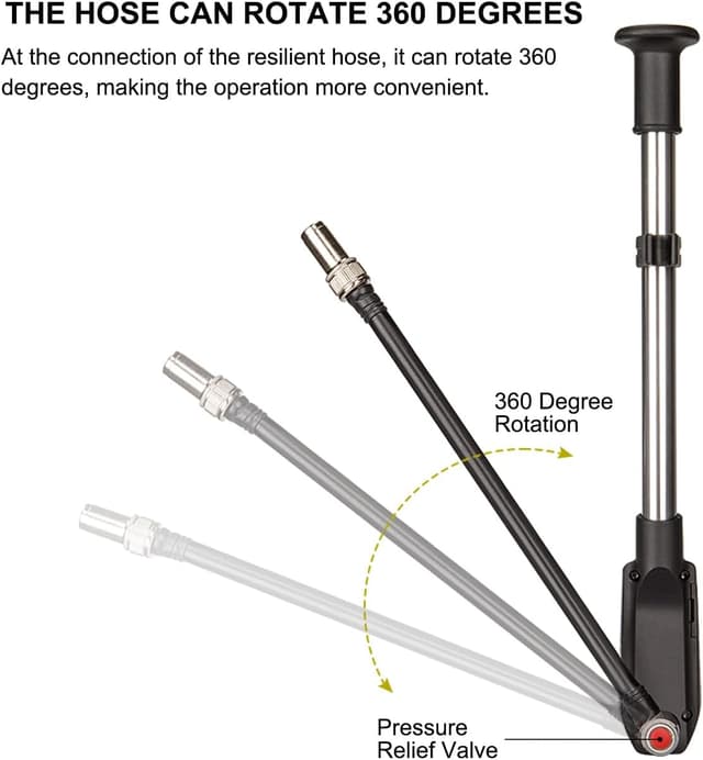 Detalle de Pompa per bicicletta CXWXC con manometro fino a 300 PSI, in alluminio (per forcelle ammortizzate MTB e e-bike)