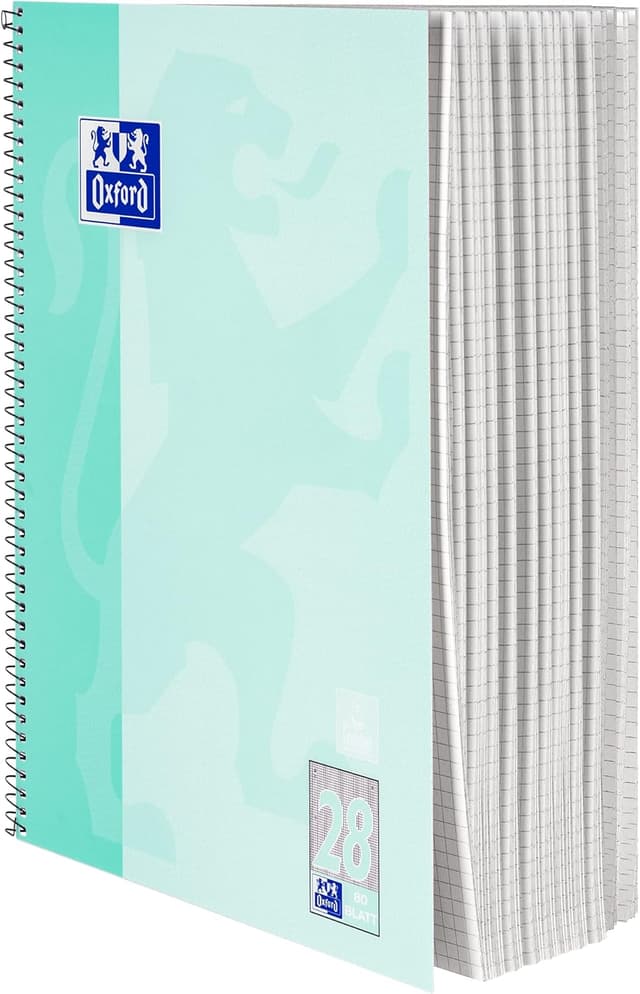 Detalle 2 de Oxford Cahier A4 quadrillé 80 feuilles perforées Menthe (80 feuilles, 160 pages)
