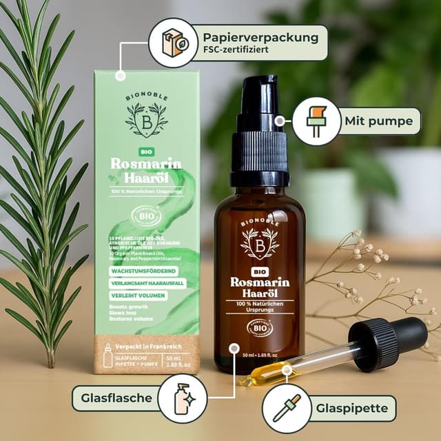 Thumbnail 4 de BIONOBLE Rosmarinöl 50 ml – Haaröl für Wachstum
