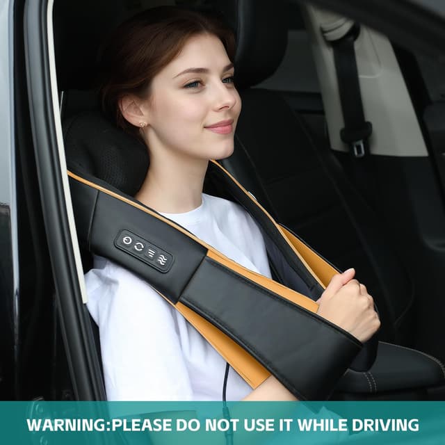 Detalle 2 de cotsoco Neck Massager with Shiatsu 3D Kneading, Heat & Auto-Reverse Nodes (Orange)