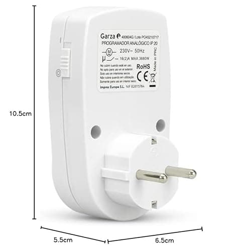 Thumbnail 6 de Garza mini temporizador analógico para interiores (juego de 2) con programación diaria de 24 h