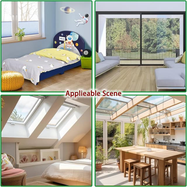 Thumbnail 6 de Yiichiy Fliegennetz Meterware 120 x 250 cm (Fiberglas, schwarz) – schneidbar für Fenster & Dachfenster