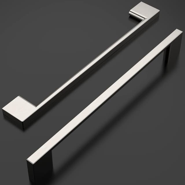 Detalle de Amerdeco set da 10 maniglie cucina con interasse 192 mm nichel satinato/spazzolato UK0035