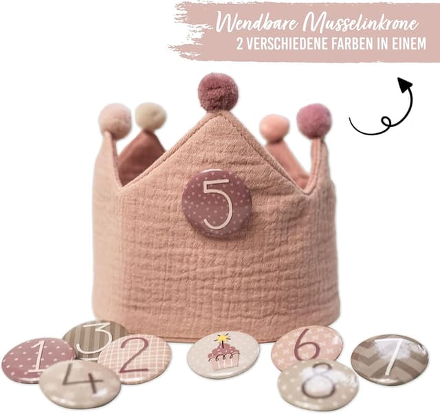 Thumbnail 1 de Papierdrachen Geburtstagskrone Musselin 40 cm 🎉