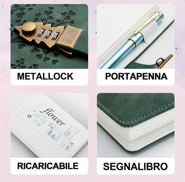 Detalle 1 de HwxBen Diario Segreto A5 con lucchetto