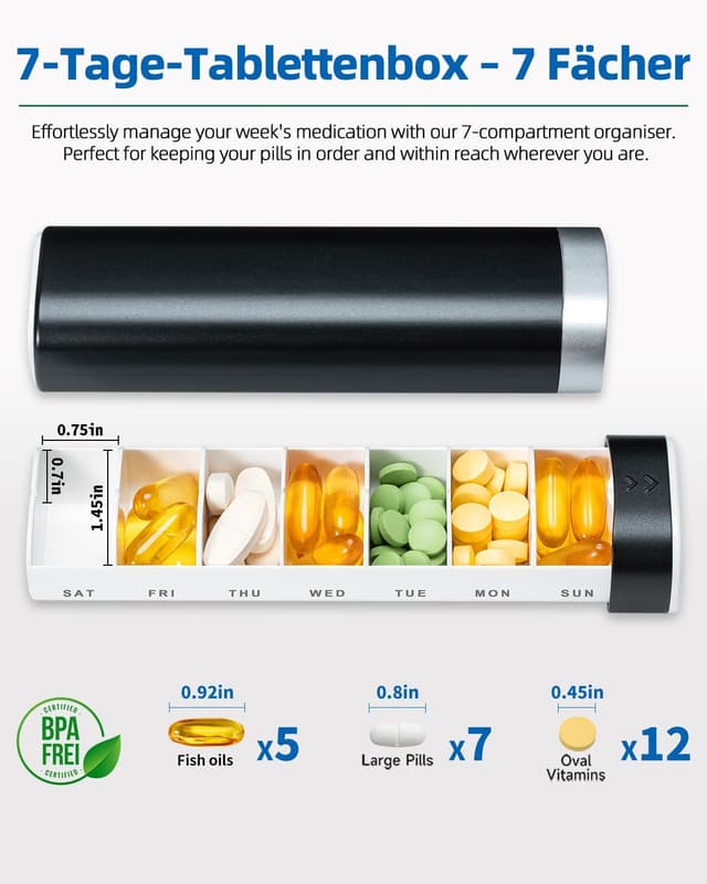 Thumbnail 2 de Betife Tablettenbox 7 Tage 17×4,7×3,2 cm