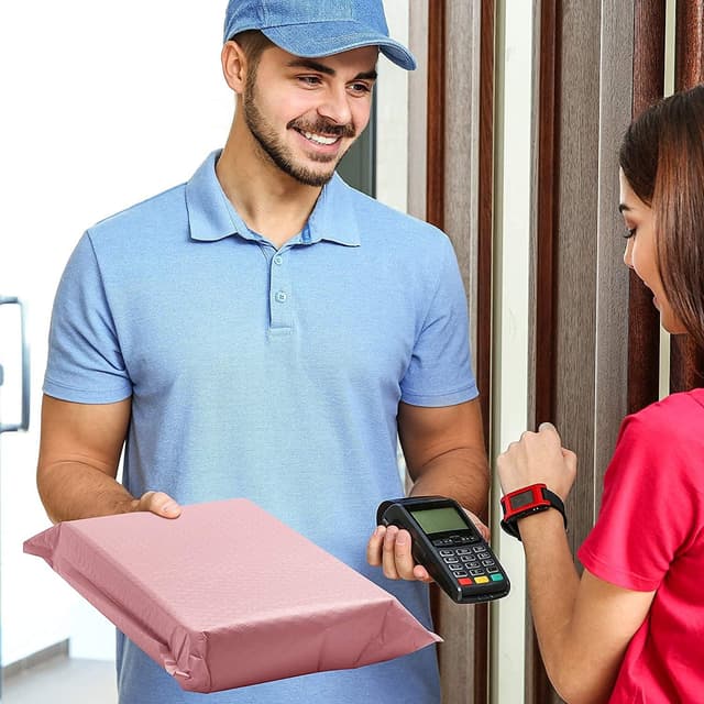 Thumbnail 6 de Switory 25 Pack Pale Pink Poly Bubble Mailers (26.7x38cm) – Self-seal padded polymailer envelopes