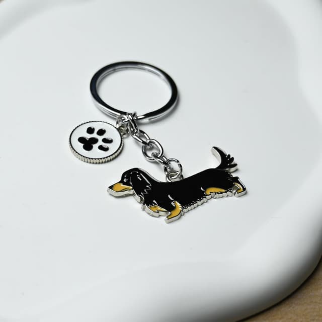 Detalle de Cute BT Bear Dog metal key-ring keychain with DO ID tag detail
