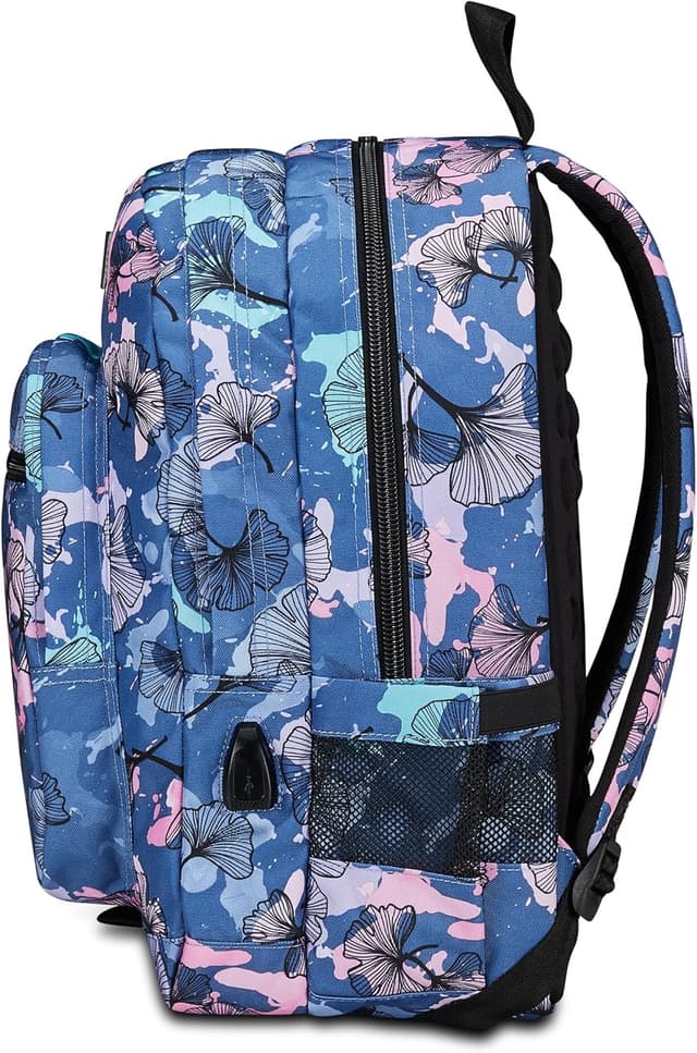 Detalle 2 de Seven Zaino Scuola Freethink Viola Blu con USB, doppio scomparto e supporto per PC/tablet