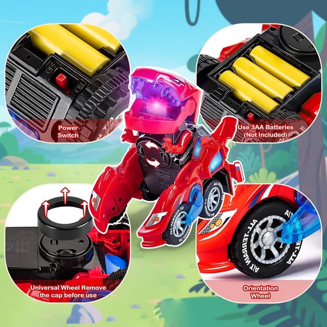 Detalle 2 de Yellcetoy Dinosaur Transforming Car 8in