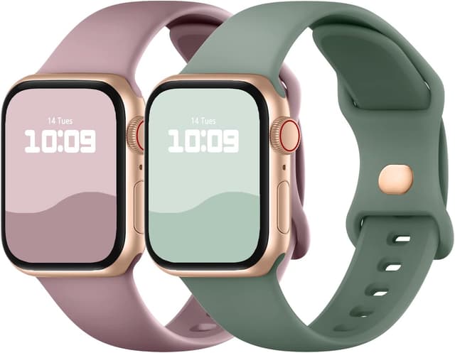 Thumbnail 6 de Adepoy 2-Pack Soft Silicone Sport Straps for Apple Watch (various sizes, 38–49mm)