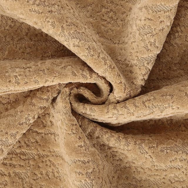 Detalle 2 de Madizz 2er Set Chenille Samt Kissenbezüge mit Rand-Dekor Beige (50x50 cm)