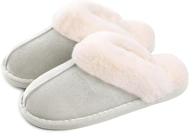 Detalle de Misolin Hausschuhe Damen Herren Winter warm fot Pelz Slippers