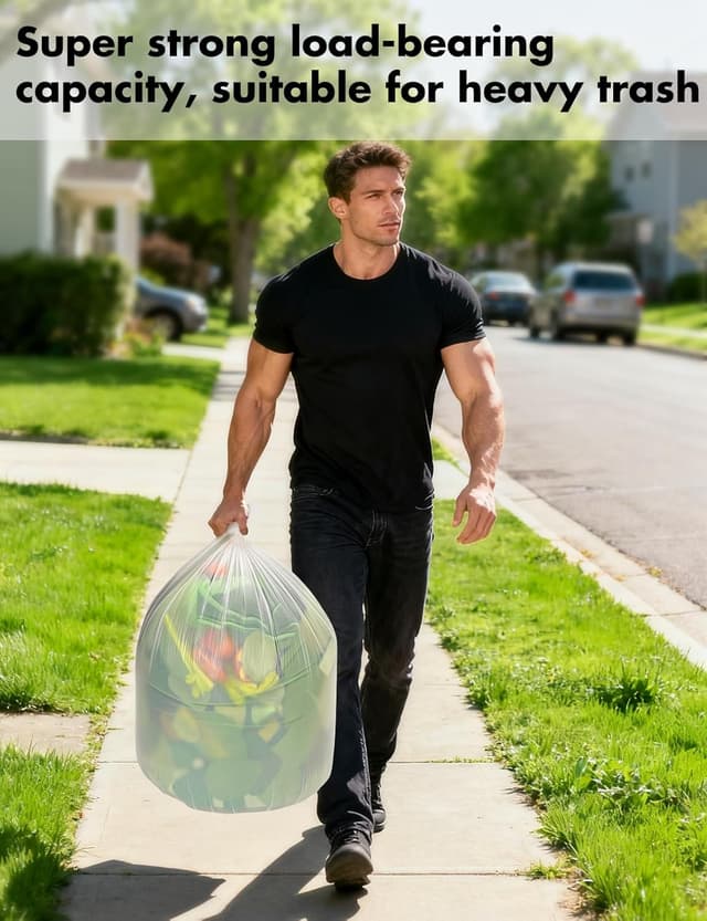 Thumbnail 6 de Biodegradable Trash bags 50PCS (13Gallon/50L) Aievrgad white – compostable bin liners