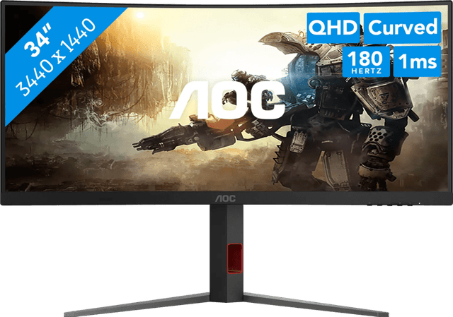 Detalle de AOC CU34G4 34" Ultrawide Curved Gaming-Monitor (Quad-HD, 180 Hz, 1 ms, HDR10)