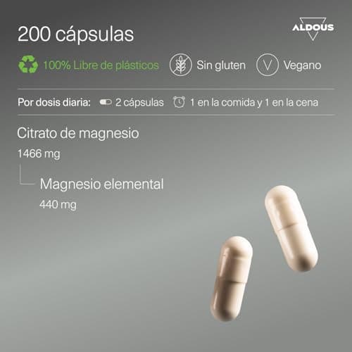 Detalle de Citrato de Magnesio 440 mg — 250 cápsulas 💊