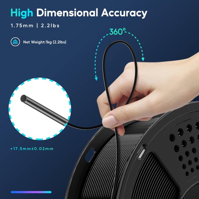 Detalle de GEEETECH Upgrade PLA Filament 1,75 mm, transparent, 1 kg (vakuumverpackt)