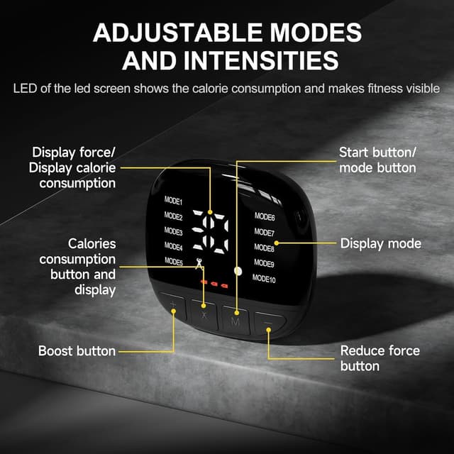 Detalle de Unegnel Elettrostimolatore Muscolare EMS per addominali (10 modalità, 30 intensità) ricaricabile USB-C