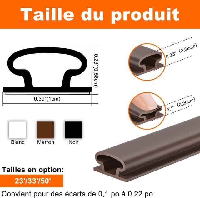 Thumbnail 2 de Joint porte-fenêtre Type D TPE autocollant 7 m 🏠