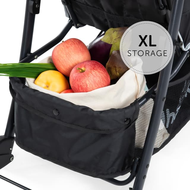 Detalle de Hauck Shopper Neo II Caviar/Silver Lightweight Pushchair with Snack Tray, Cup Holder & Raincover