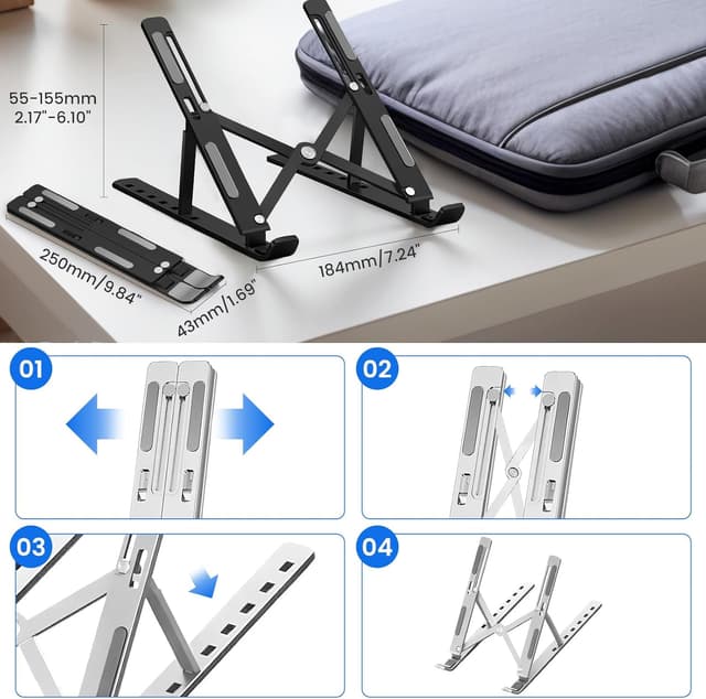 Detalle de GrandMil adjustable laptop stand for desks