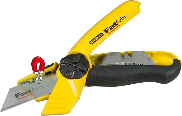 Detalle de Cutter STANLEY 0-10-780 con cambio lama rapido e sistema Interlock