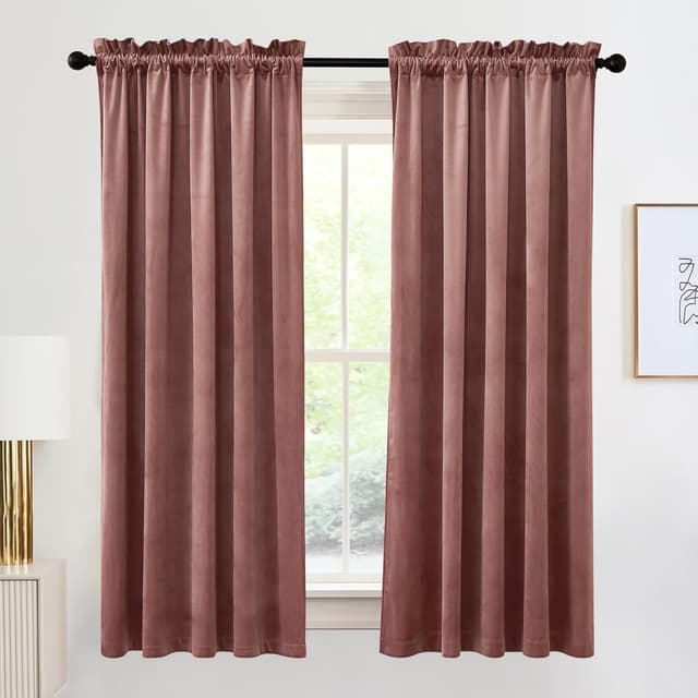 Imagen de RYB HOME Velvet Curtains 63in Rod-Pocket Window Drapes 🪟 en OfertitasTOP