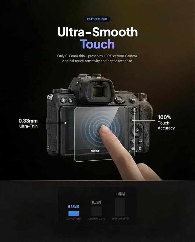 Thumbnail 6 de iDaPro Displayschutzfolie für Nikon Z7 II / Z6 II + Top Screen (2+2 Pack) aus gehärtetem Glas