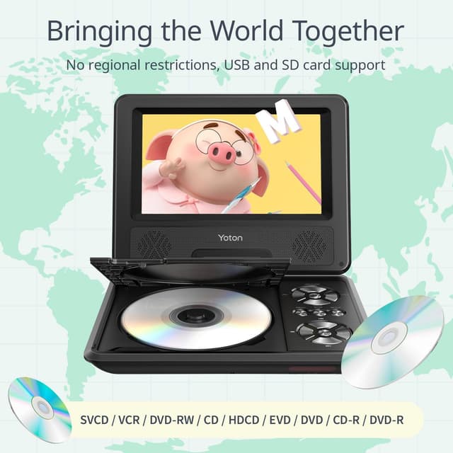 Detalle de Yoton 9.5-inch portable DVD player