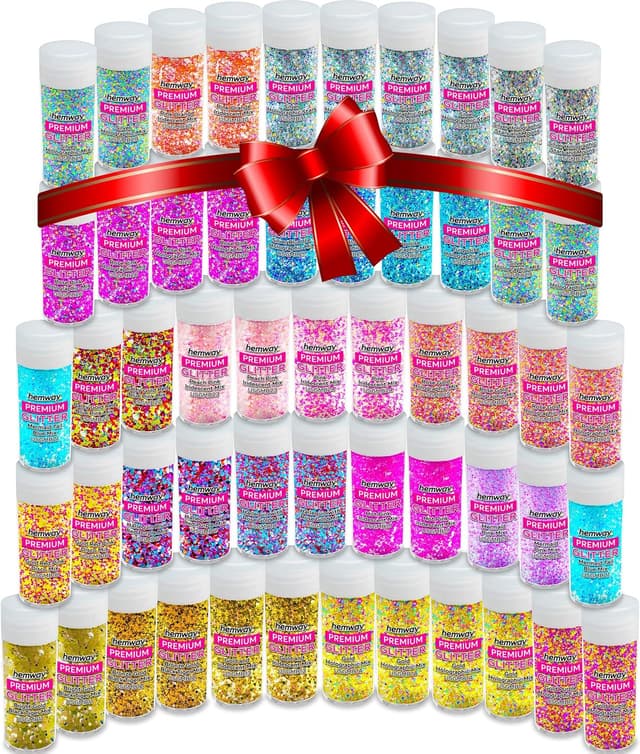 Detalle de Hemway Ultra Sparkle Glitter Shaker Box, 54 tubes