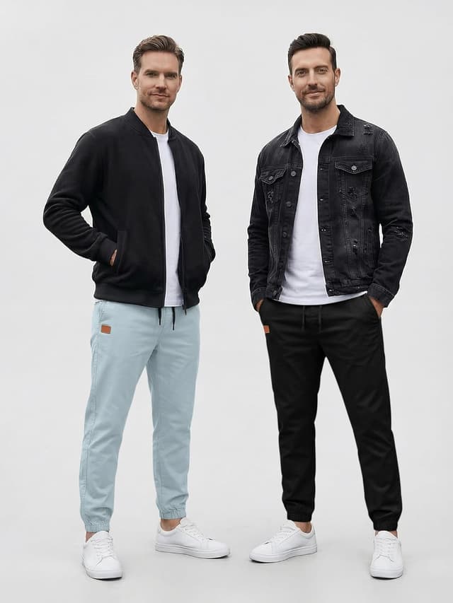 Thumbnail 4 de JMIERR Mens Casual Joggers Cotton Drawstring Pants