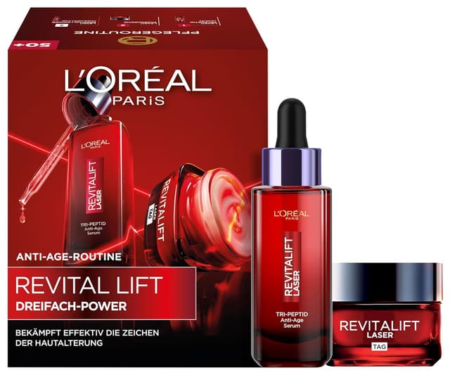 Detalle de L'Oréal Paris Revitalift Laser Triple Power Dreifach-Power Anti-Aging Set (Serum 30 ml + Tagescreme 50 ml)