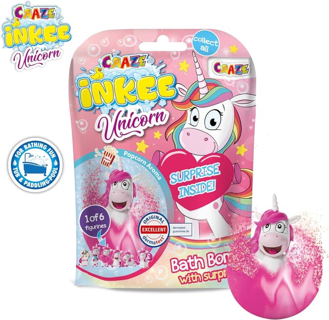 Detalle de INKEE Surprise Unicorn 8 Bombas de Baño 🦄 con Sorprensa