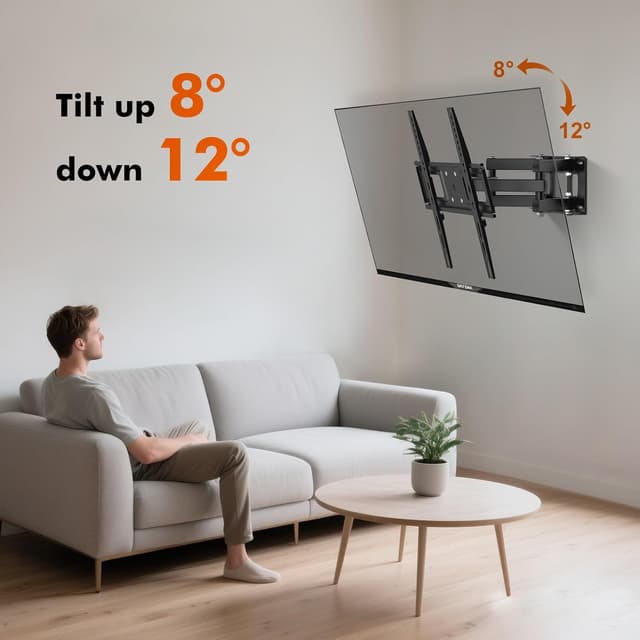 Detalle de GRIFEMA GB1004-1 supporto TV a parete con doppio braccio, girevole e inclinabile (26–65 pollici, max VESA 400x400)