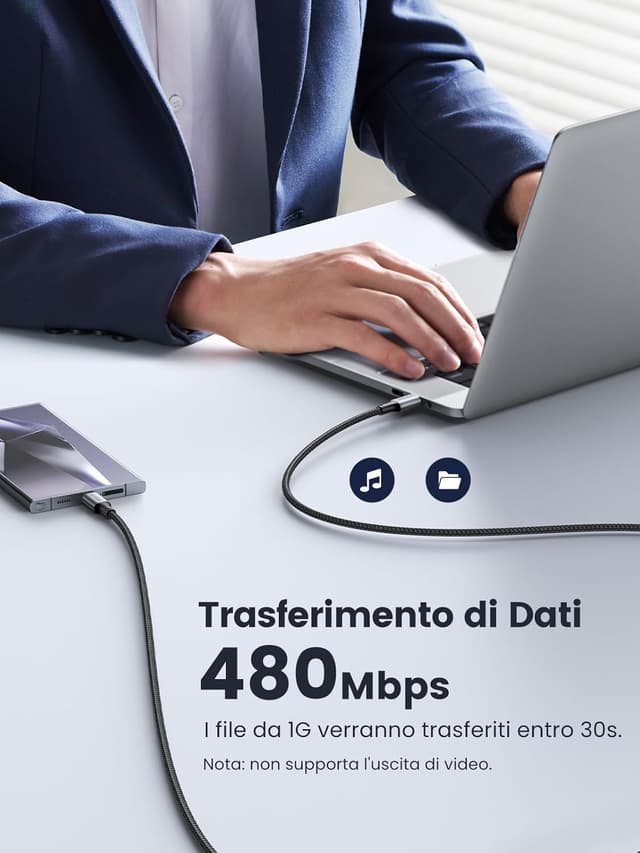 Thumbnail 6 de UGREEN 100W Cavo USB C in nylon 1M