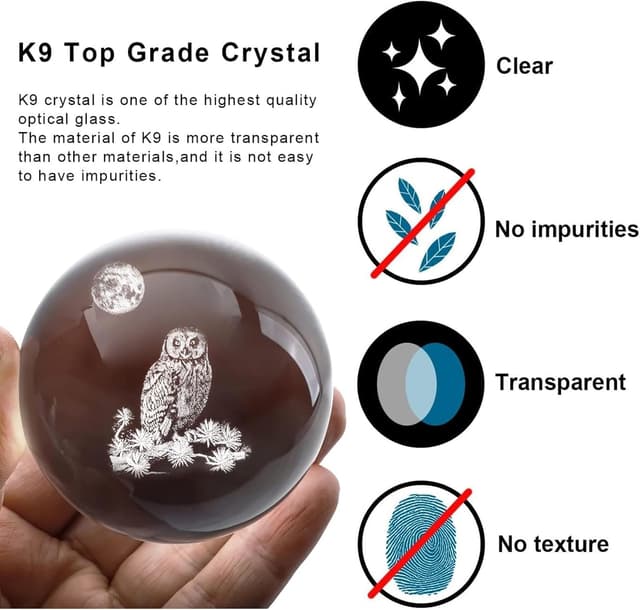 Thumbnail 2 de 3D Owl Crystal Ball Gift for Women