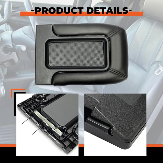 Thumbnail 6 de ECOTRIC Center Console Lid (Black) Replacement for 1999-2007 Chevy Silverado, Tahoe, Suburban, GMC Sierra & More