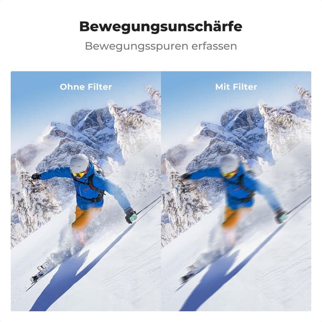 Detalle de K&F CONCEPT Magnetischer Variabler Graufilter ND2–32, 72 mm (Nano-Xcel, 1–5 Blendenstufen) mit Magnet-Objektivadapter