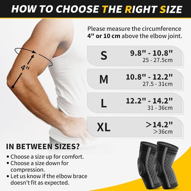 Detalle de CAMBIVO 2× Ellenbogenbandage mit Gelpolster und Seitenstabilisatoren – Kompression bei Tennisarm & Golferarm